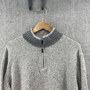 Daniele Blasi 1/4 Zip Mock Neck Sweater Wool Nylon Gray Mens‎ XL Made In Italy